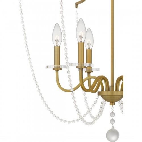 Quoizel SDY5028AB Sunday Chandelier 6 lights aged brass Chandelier