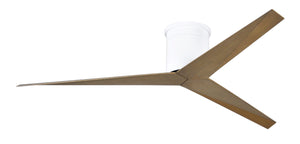Matthews Fan EKH-WH-GA Eliza-H 3-blade ceiling mount paddle fan in Gloss White finish with gray ash ABS blades.