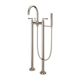 Tisbury Traditional 2-Handle Tub Filler with Hand Shower in Polished Nickel