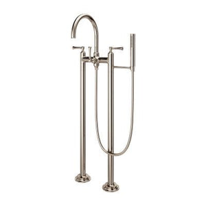 Tisbury Traditional 2-Handle Tub Filler with Hand Shower in Polished Nickel