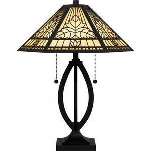 Quoizel TF6151MBK Tiffany Table lamp tiffany 2 lights matte black Table Lamp