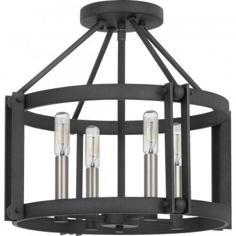 Quoizel VC1716MB Victor Semi-flush mount 4 light mottled black Semi-Flush Mount