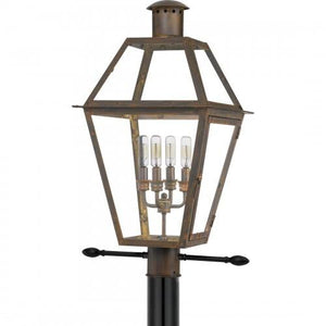Quoizel RO9014IZ Rue De Royal Outdoor post 4 light industrial bronze Outdoor Lantern