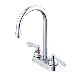 Gerber GC444555 Chrome Commercial Two Handle Centerset Lavatory Faucet W/ GOOSENECK...