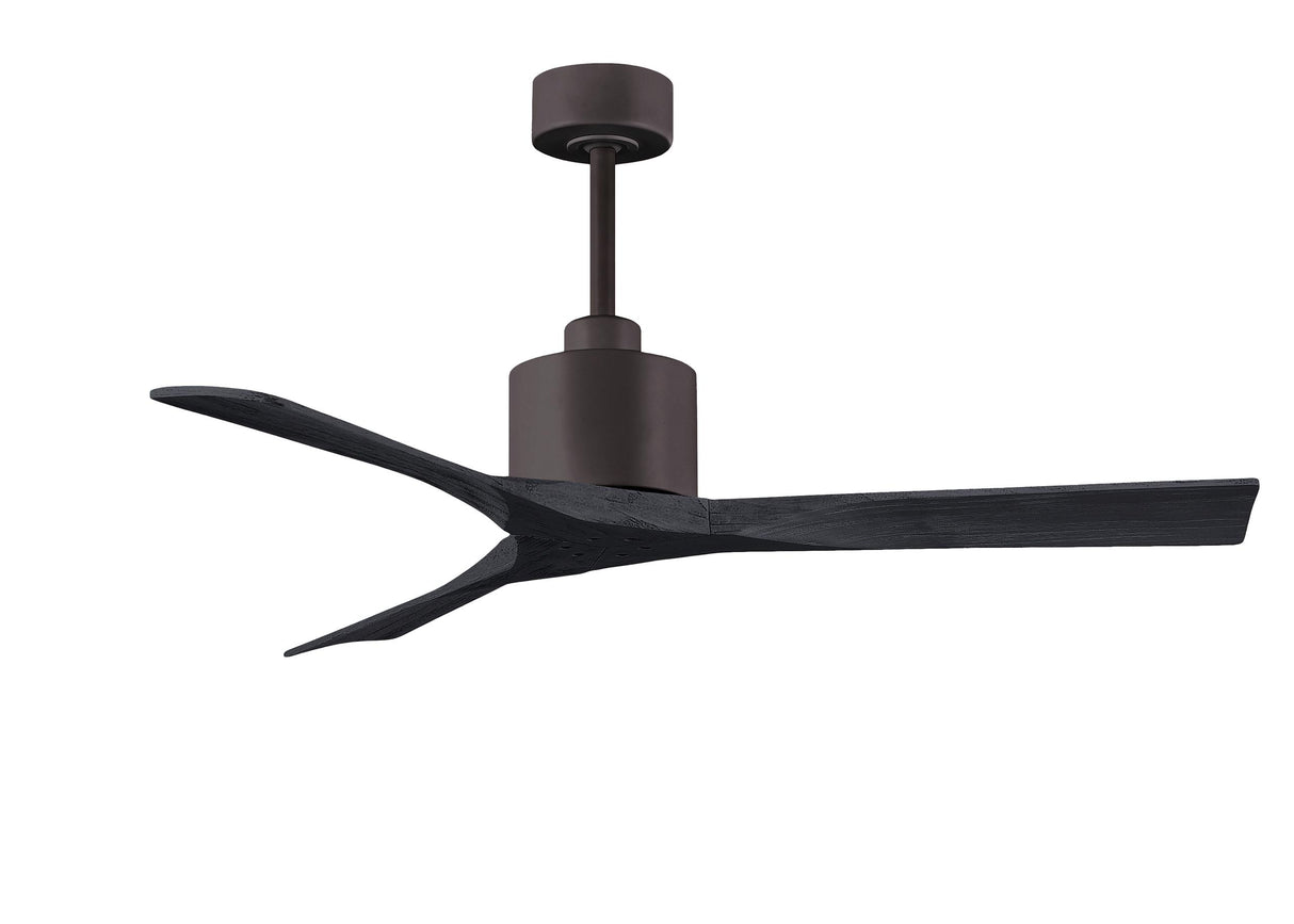 Matthews Fan NK-TB-BK-52 Nan 6-speed ceiling fan in Textured Bronze finish with 52” solid matte black wood blades