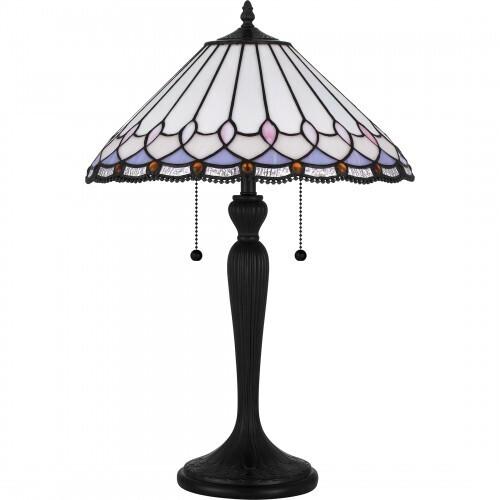 Quoizel TF6149MBK Tiffany Table lamp tiffany 2 lights matte black Table Lamp