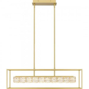 Quoizel PCDZ136SGD Dazzle Linear chandelier led light soft gold Island Light