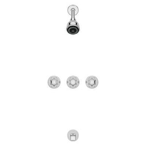 Polished Chrome Pfister 3-handle Tub & Shower Faucet With Metal KNO... LG01-3120