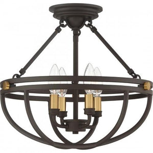 Quoizel SRG1716WT Sergeant Semi-flush mount 4 light western bronze Semi-Flush Mount