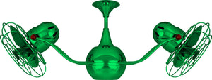 Matthews Fan VB-GREEN-MTL Vent-Bettina 360° dual headed rotational ceiling fan in Esmeralda (Green) finish with metal blades.