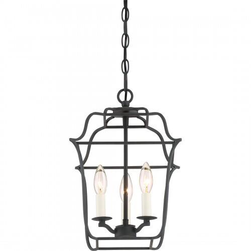 Quoizel GLY5203BA Gallery 3 light foyer ryl ebony Pendant