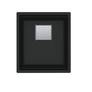 FRANKE PKG11014MBK Peak  16.1-in. x 18.1-in. Matte Black Granite Undermount Single Bowl Kitchen Sink - PKG11014MBK In Matte Black