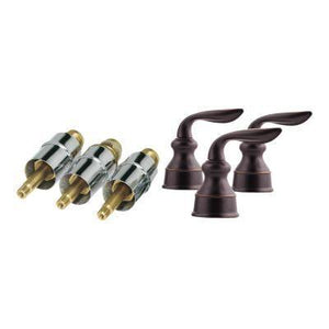 Avalon 3-Handle Tub & Shower Trim Only with Metal Lever Handles in Tuscan Bronze