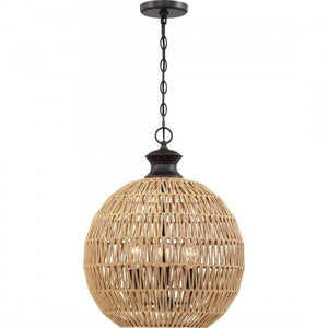 Quoizel QF4034PN Casablanca Pendant 3 light palladian bronze Pendant