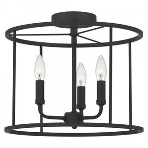 Quoizel ABR1714MBK Abner Semi flush 3  light matte black Semi-Flush Mount