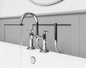 Pfister Polished Chrome Tisbury Deck Mounted Tub Filler LG6-2TBC