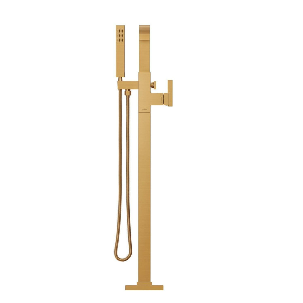 Gerber D300544BBT Brushed Bronze Square Floor Mount Tub Filler Trim Kit With Handshower