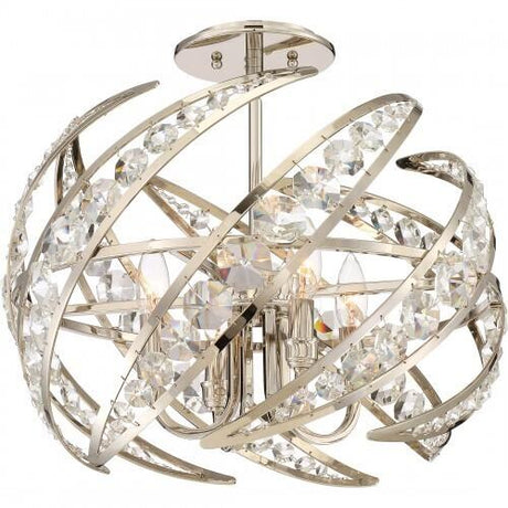 Quoizel PCCN1718PK Crescent Semi flush mount 4 lights polished nicke Semi-Flush Mount
