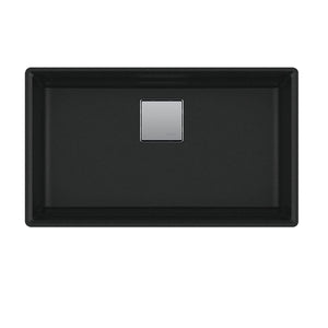FRANKE PKG11031MBK Peak 32.0-in. x 18.8-in. Matte Black Granite Undermount Single Bowl Kitchen Sink - PKG11031MBK In Matte Black