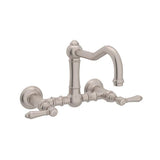 ROHL A1456LMSTN-2 Acqui® Wall Mount Bridge Kitchen Faucet With Column Spout