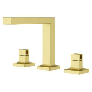 Verve 2-Handle 8 in - 15 in. Widespread Bathroom Faucet without Handles with Square Spout in Brushed Gold
