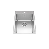 KINDRED BSL2116-9-1N Brookmore 16-in LR x 20.9-in FB x 9-in DP Drop in Single Bowl Stainless Steel Sink In Commercial Satin Finish
