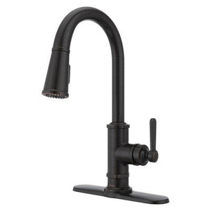 Port Haven 1-Handle Pull-Down Kitchen Faucet in Tuscan Bronze