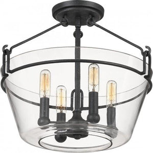 Quoizel WEL1717GK Wells Semi-flush mount 4 light grey ash Semi-Flush Mount