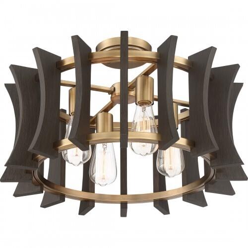 Quoizel QOP5196AB Cordelia Pendant  4 light aged brass Pendant