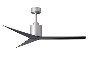 Matthews Fan EK-BN-BK Eliza 3-blade paddle fan in Brushed Nickel finish with matte black all-weather ABS blades. Optimized for wet locations.