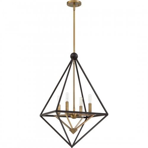 Quoizel LVR5204WT Louvre Foyer 4 light western bronze Pendant