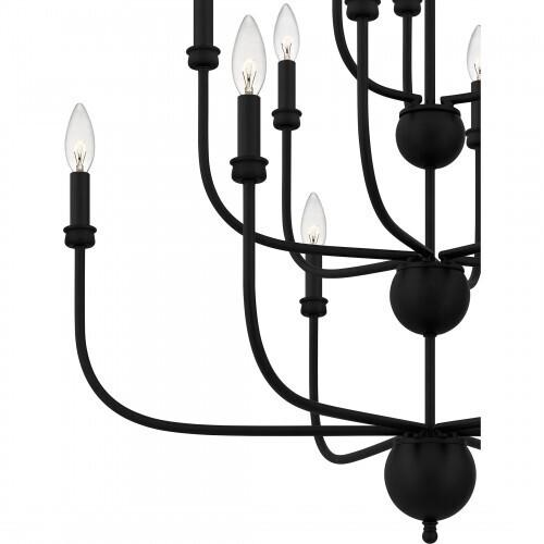 Quoizel BLA5032MBK Blanche Chandelier 15 lights matte black Chandelier