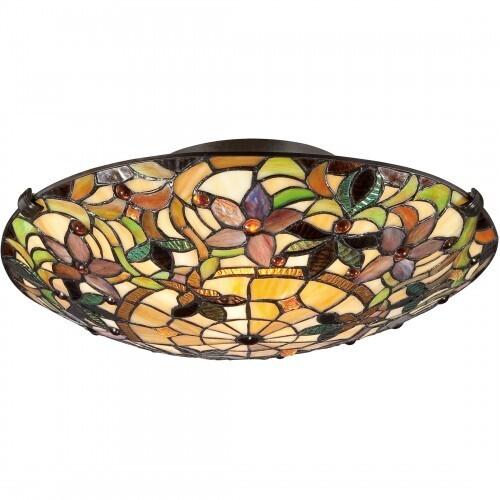 Quoizel TF1396SVB Kami Flush mount  tiff vintage bronze 17"d Flush Mount
