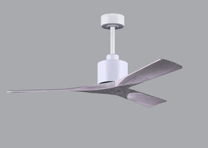 Matthews Fan NK-MWH-BW-52 Nan 6-speed ceiling fan in Matte White finish with 52” solid barn wood tone wood blades