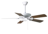 Matthews Fan AM-USA-WH-42 America 3-speed ceiling fan in gloss white finish with 42" white blades. Assembled in USA.