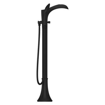 Pfister Matte Black Tub Filler With Hand Shower LG6-1RH1B