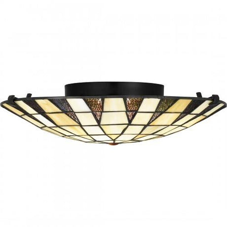 Quoizel TF5618MBK Tiffany Flush mount tiffany 2 lights matte black Flush Mount