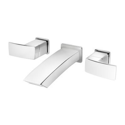 Pfister Polished Chrome Kenzo Wall Mount Widespread Bath Faucet LG49-DF3C