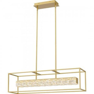 Quoizel PCDZ136SGD Dazzle Linear chandelier led light soft gold Island Light
