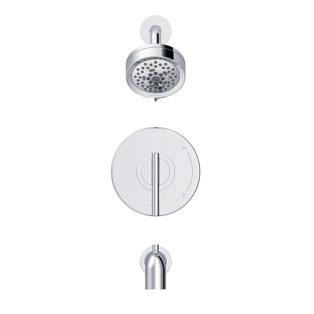 Gerber D511658BNTC Parma Tub & Shower Trim Kit, 1.75GPM - Brushed Nickel