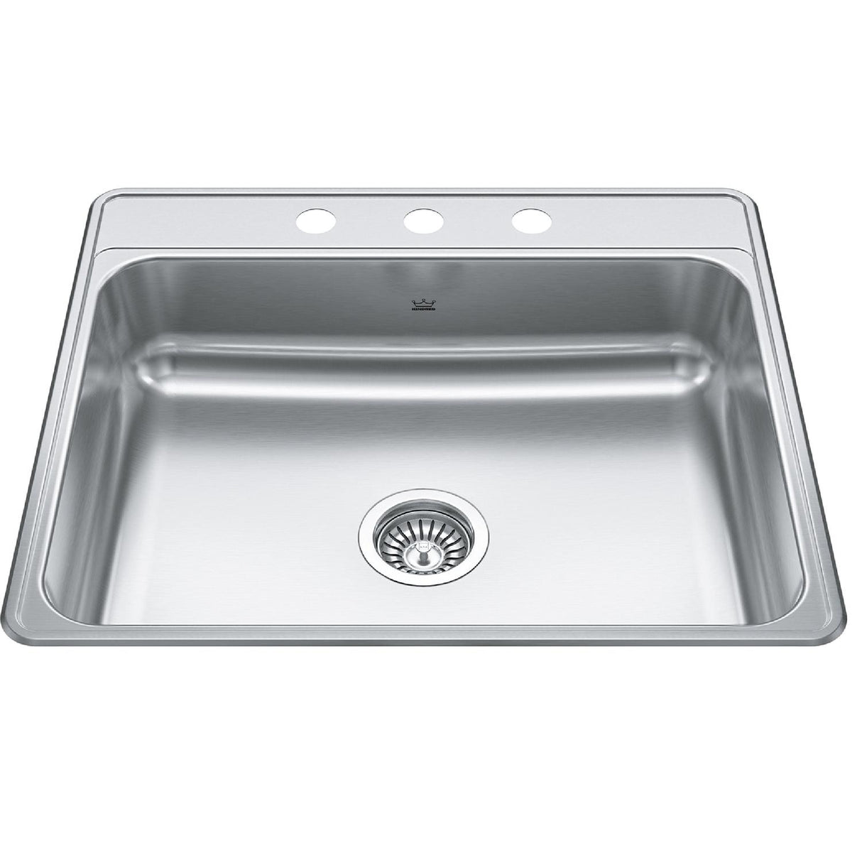 KINDRED CSLA2522-7-3N Creemore 25-in LR x 22-in FB x 7-in DP Drop In Single Bowl 3-Hole Stainless Steel Kitchen Sink In Commercial Satin Finish