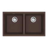 FRANKE MAG1201414-MOC-S Maris Undermount 31-in x 17.81-in Granite Double Bowl Kitchen Sink in Mocha In Mocha