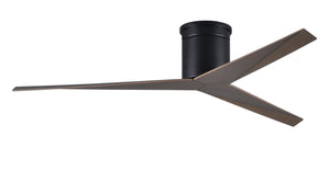 Matthews Fan EKH-BK-GA Eliza-H 3-blade ceiling mount paddle fan in Matte Black finish with gray ash ABS blades.