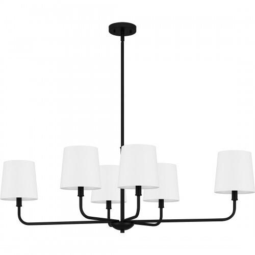 Quoizel GGR642MBK Gallagher Linear chandelier 6 lights matte black Island Light