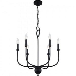 Quoizel BLA5022MBK Blanche Chandelier 6 lights matte black Chandelier