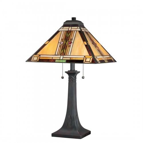 Quoizel TFNO6325VA Navajo Table lamp tiffany valiant bronze 2lt Table Lamp