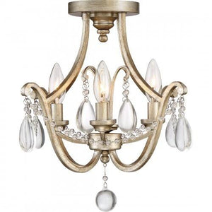 Quoizel REG1716VG Regent 4 light semi flush vintage gold Semi-Flush Mount