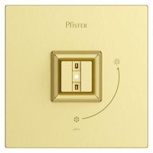 Pfister Brushed Gold Shower Valve Only Trim Without Handles R89-1VRVBG