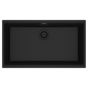 FRANKE MAG11031-MBK Maris Undermount 33-in x 18.94-in Granite Single Bowl Kitchen Sink in Matte Black In Matte Black