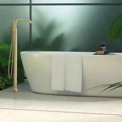 Pfister Brushed Gold 2-handle Tub Filler With Hand Shower LG6-1TNTBG